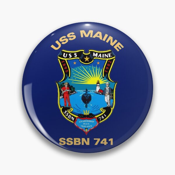 Artikelvorschau, USS Maine (SSBN-741) Wappen für dunkle Farben entworfen und verkauft von Nikki SpaceStuffPlus.