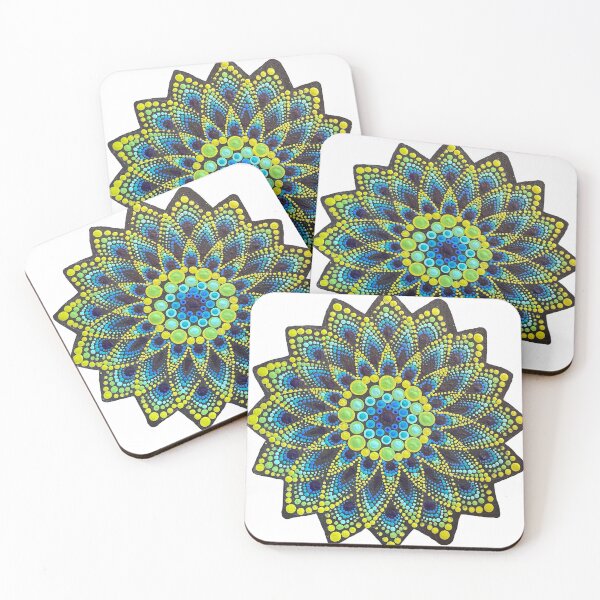 Item preview, Green Mandala Dot Painting designed and sold by geekspeakjunk.
