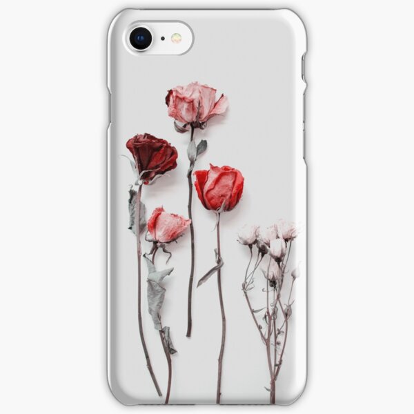 Dried Red & Pink Roses on Light Background - Minimal Aesthetics iPhone Snap Case