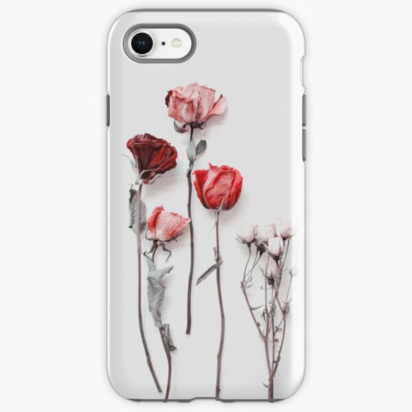 Dried Red & Pink Roses on Light Background - Minimal Aesthetics iPhone Tough Case