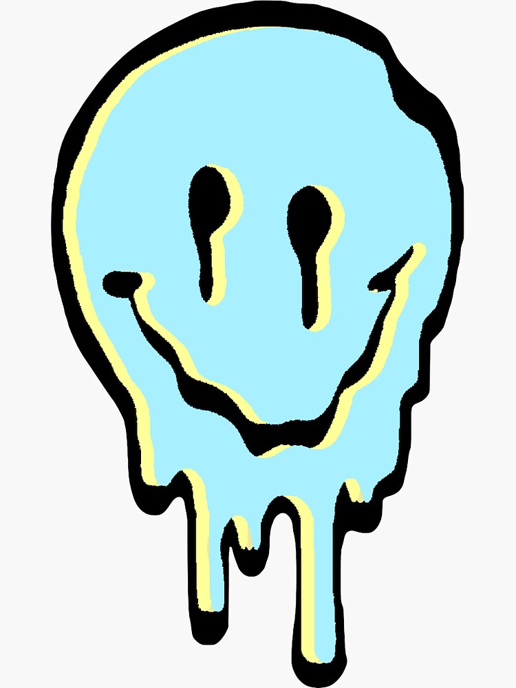 "neon dripping smiley" Sticker by youthforhealth | Redbubble