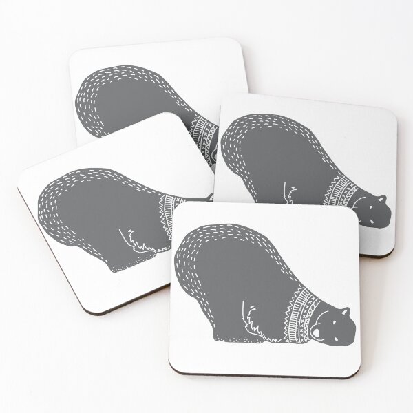 Item preview, Polar bear in a wooly scarf silhouette Christmas winter design designed and sold by Latch Farm  Studios.