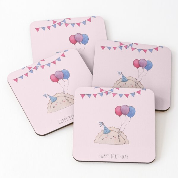 Item preview, Cute birthday dumpling pierogi celebration balloons designed and sold by littlebluefawn.