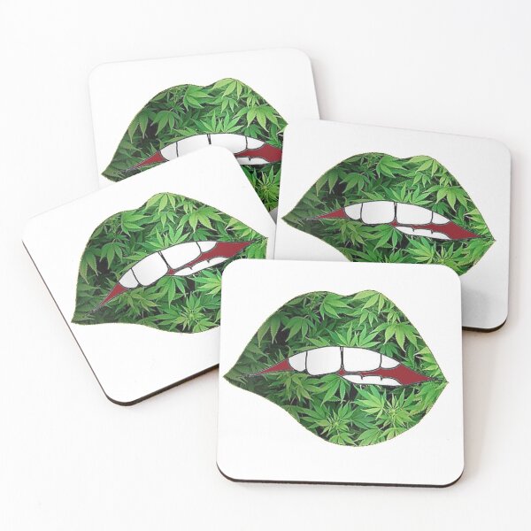 Item preview, small green ganja lips designed and sold by Marhewa.