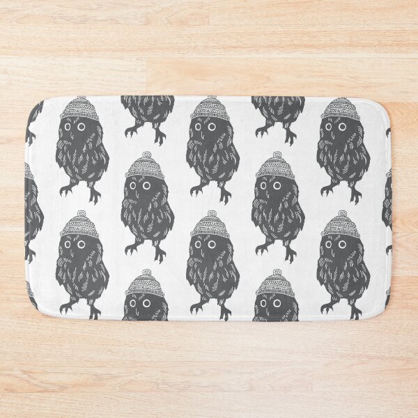 Item preview, Little owl in a wooly bobble hat silhouette Christmas winter design designed and sold by Latch Farm  Studios.