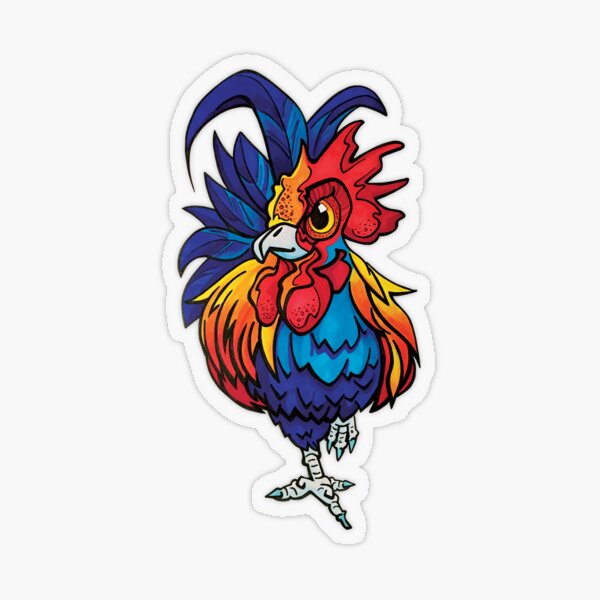 Rainbow Rooster Transparent Sticker