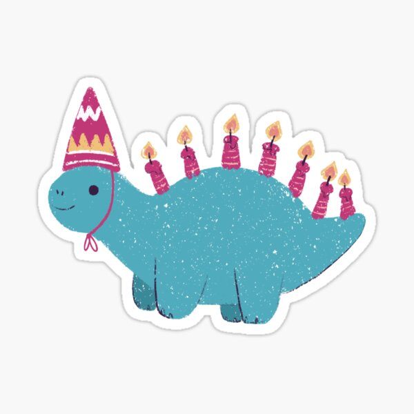 1.5 Round Adhesive Labels for Sealing Cards & Party Decoration 500Pcs Happy Birthday Stickers Roll in 9 Cute Dinosaur Designs Dino 