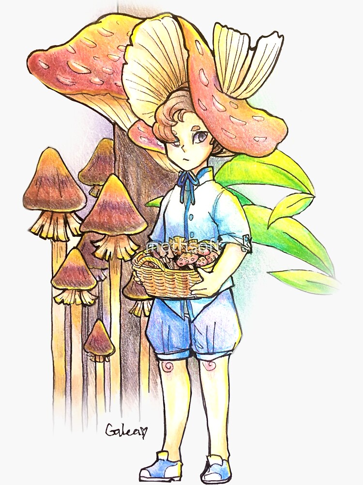 "Mushroom Boy" Sticker by mothsoft | Redbubble