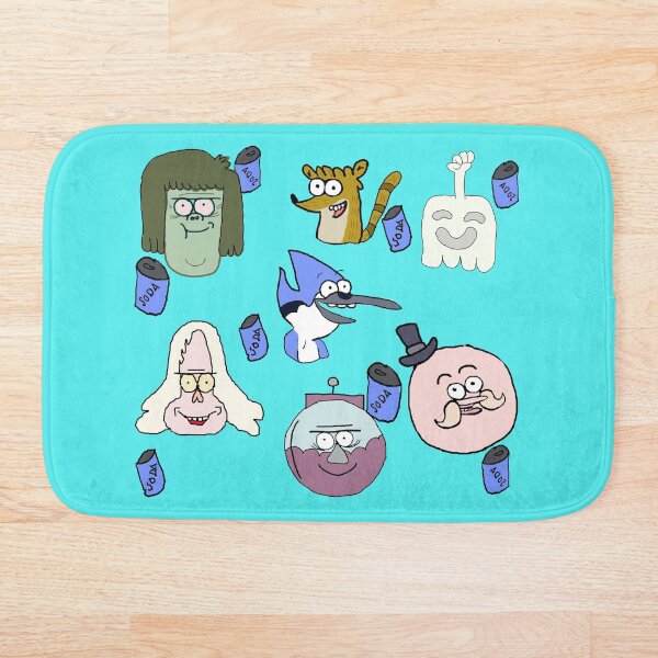 Regular show pattern faces Bath Mat