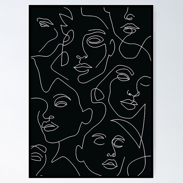 Item preview, black and white faces aesthetic  designed and sold by karestolarczyk.