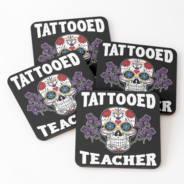 Item preview, Tattooed Teacher Sugar Skull Violet Roses Teacher designed and sold by inkedtee.