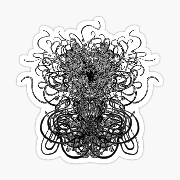 Medusa, Black on White Sticker