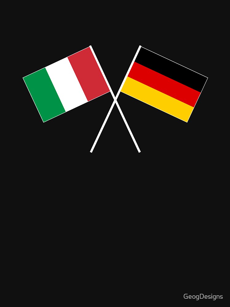 Italien Deutschland gekreuzte Fahne Flagge' Männer T-Shirt