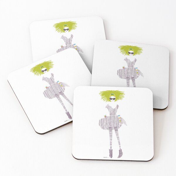 Item preview, Fashion Sketch of a lady with green hair designed and sold by Barbara Baumann Illustration.