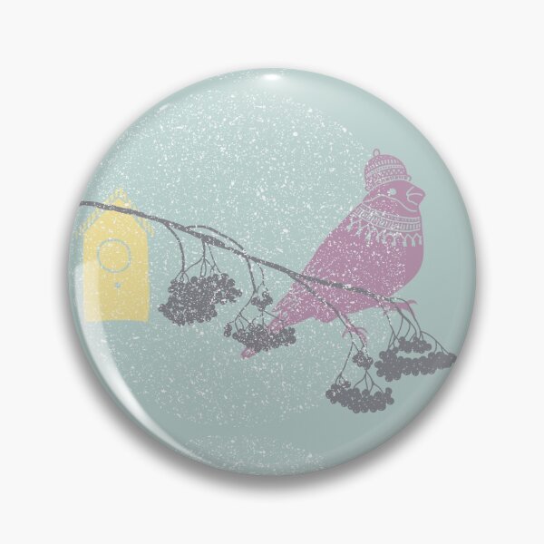 Item preview, Red cardinal bird in a wooly hat winter design designed and sold by Latch Farm  Studios.