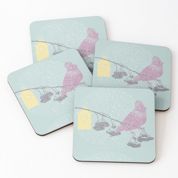Item preview, Red cardinal bird in a wooly hat winter design designed and sold by Latch Farm  Studios.