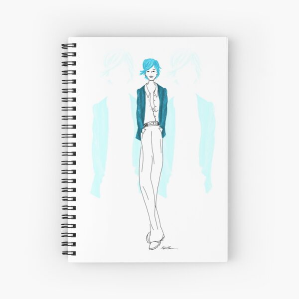 Modezeichnung Blaue Lady Spiralblock