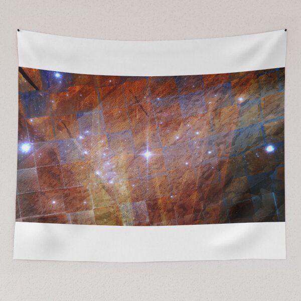 Item preview, Blue and Gold Tiles with Bright Solar System Stars designed and sold by IncrediVFX.