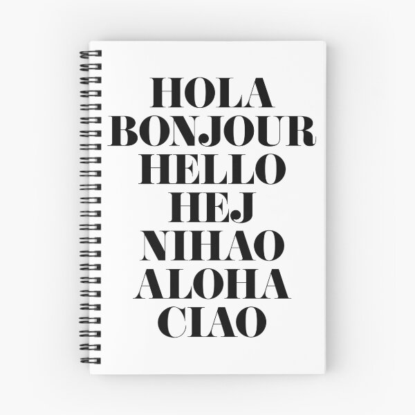 Item preview, Hola Bonjour Hello, Greeting In Different Languages, Hello Ciao, Black White, Typography, Modern Decoration, Office Space designed and sold by designclaw.