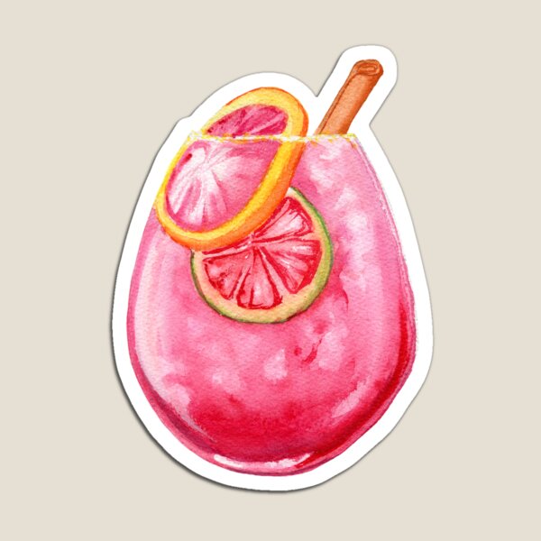 Item preview, Watercolor raspberry cocktail designed and sold by NataBold.