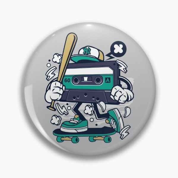 Item preview, Cassette Skater - Cartoon Character - Fun illustration for 80,s skateboarders who like things a little crazy! designed and sold by Nickelparis.