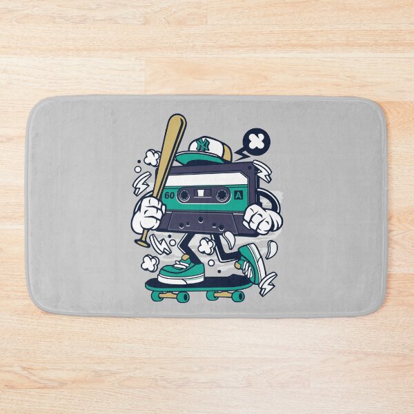 Item preview, Cassette Skater - Cartoon Character - Fun illustration for 80,s skateboarders who like things a little crazy! designed and sold by Nickelparis.