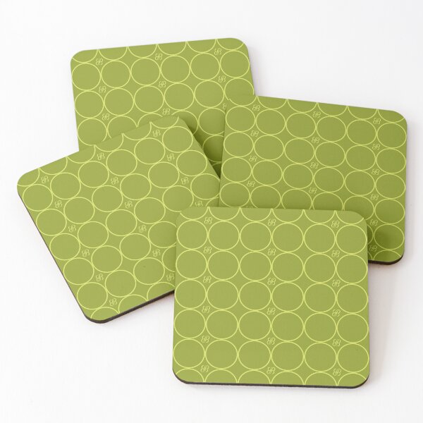 Item preview, BB Logo Circle Pattern Lime Green on Moss Green designed and sold by ByJezie.