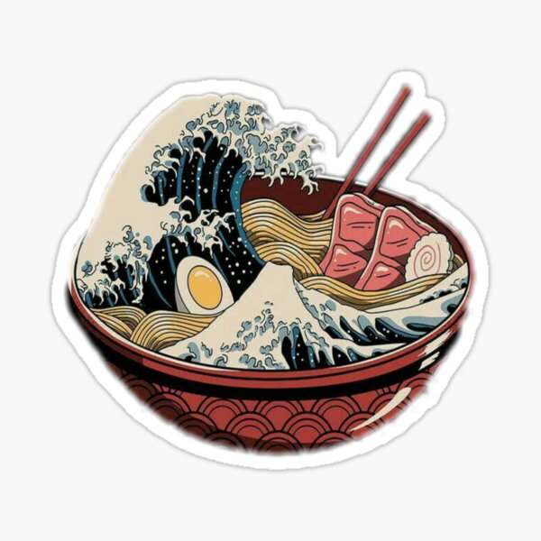 Blue wave ramen Sticker