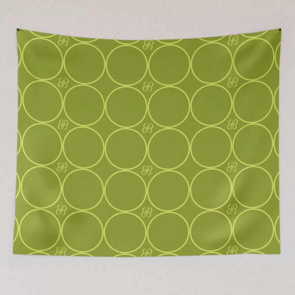 Item preview, BB Logo Circle Pattern Lime Green on Moss Green designed and sold by ByJezie.