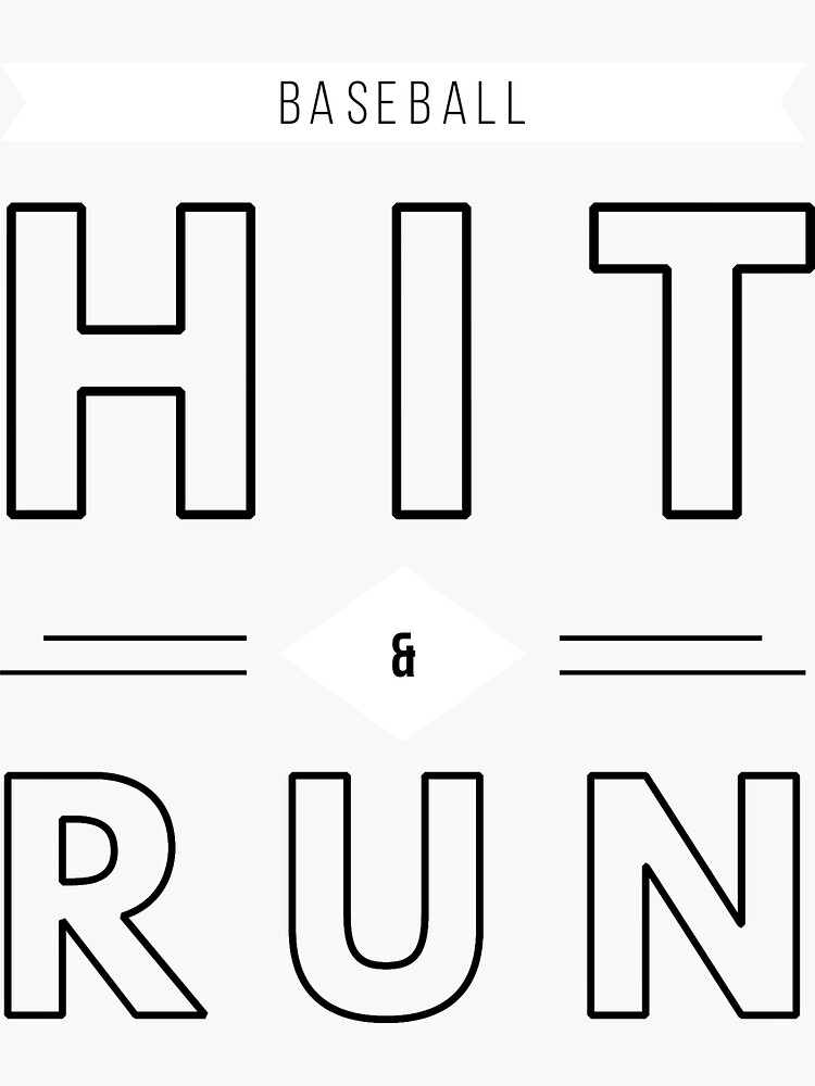 "Baseball Hit And Run" Sticker by rbinfotech Redbubble