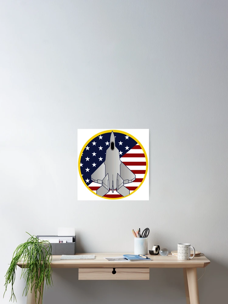 Thumbnail 2 of 3, Poster, F-22 Raptor Logo designed and sold by Nikki SpaceStuffPlus.