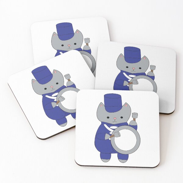 Item preview, Drummer Marching Band Cat Blue White designed and sold by ValeriesGallery.
