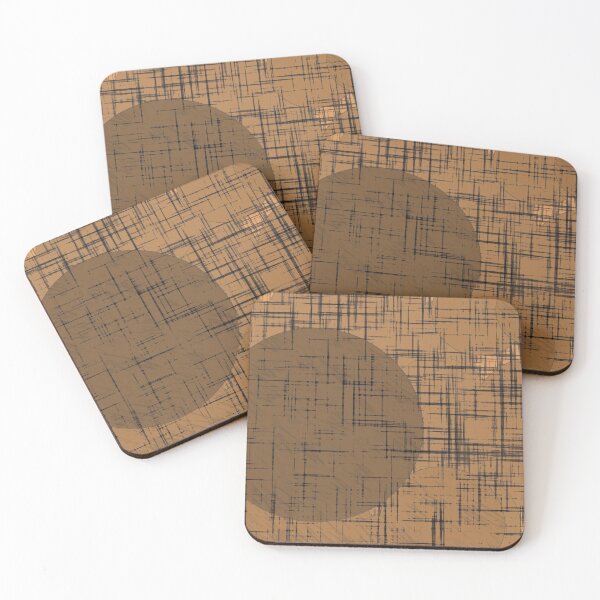 Item preview, geometric square and circle pattern in brown designed and sold by Mrvell.