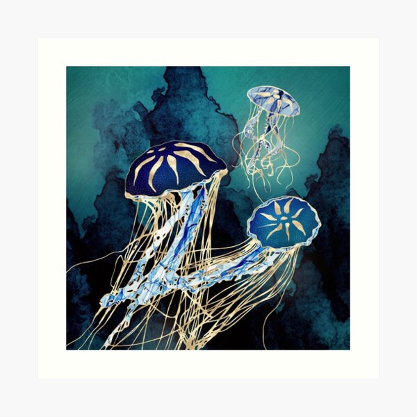 Metallic Jellyfish III Art Print