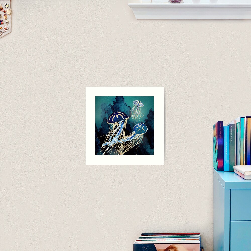 Metallic Jellyfish III Art Print