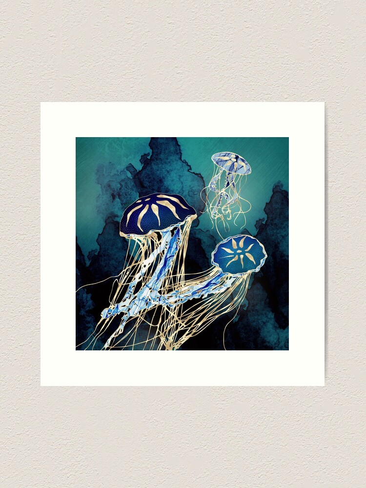 Alternate view of Metallic Jellyfish III Art Print