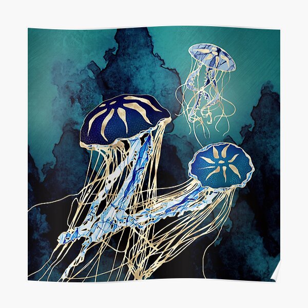 Metallic Jellyfish III Poster