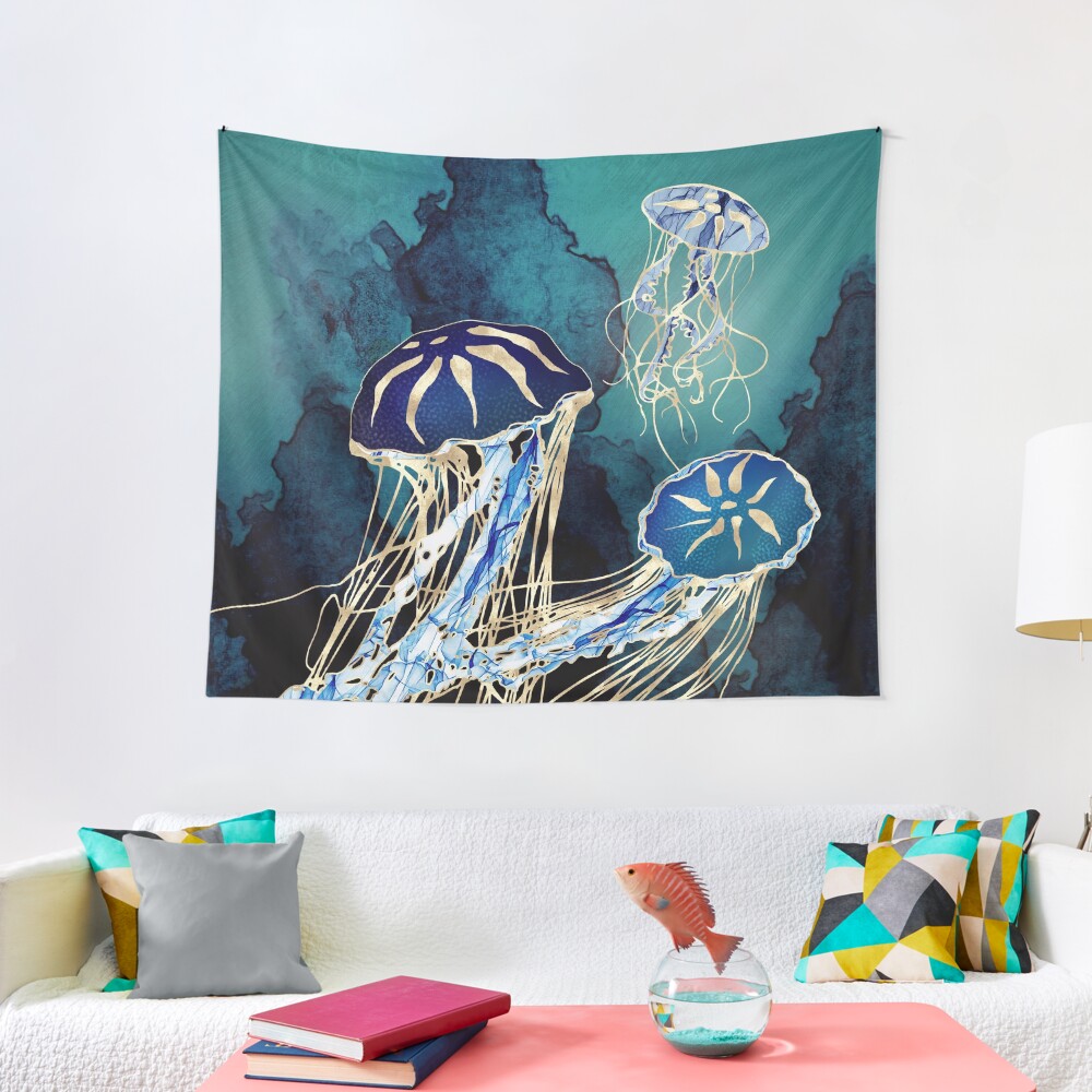 Metallic Jellyfish III Tapestry