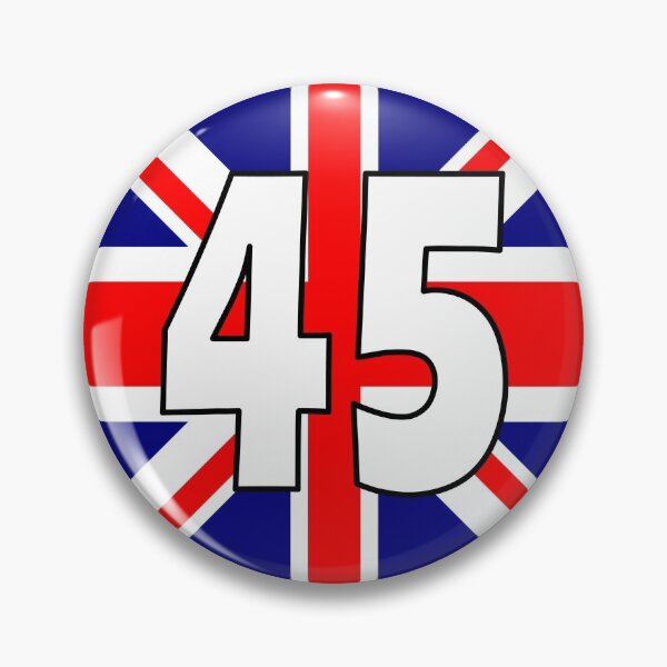 Item preview, UK flag with number 45 - forty five designed and sold by AllShirts21.