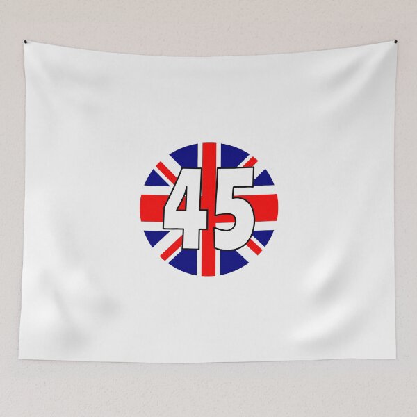 Item preview, UK flag with number 45 - forty five designed and sold by AllShirts21.