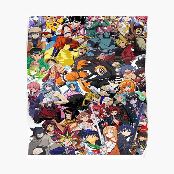 Anime Collage Poster By Reggiescloset Redbubble