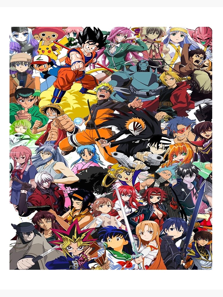 Anime Collage Art Board Print By Reggiescloset Redbubble