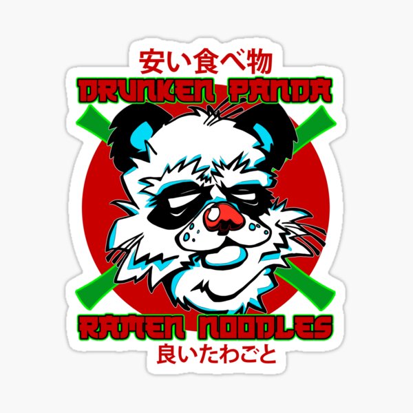 Drunken Panda Ramen Sticker
