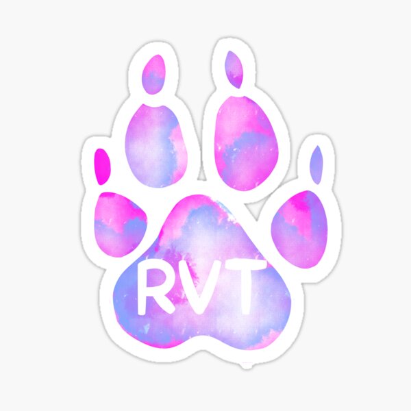 Vista previa del artículo con la obra «RVT- Técnico veterinario registrado Huella de pata», diseñado y vendido por dannydoesarts.