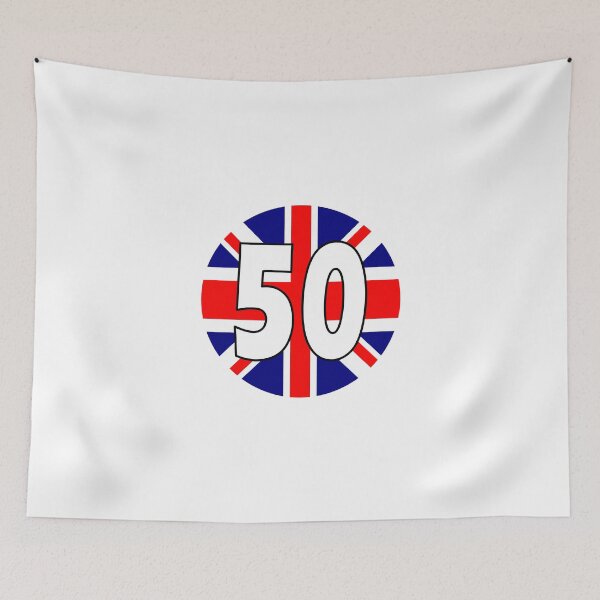 Item preview, UK flag with number 50 - fifty designed and sold by AllShirts21.