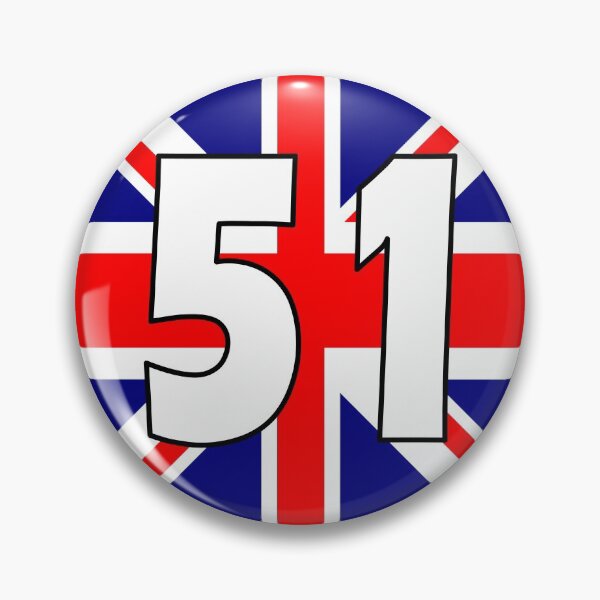 Item preview, UK flag with number 51 - fifty one designed and sold by AllShirts21.