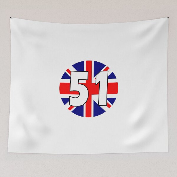 Item preview, UK flag with number 51 - fifty one designed and sold by AllShirts21.