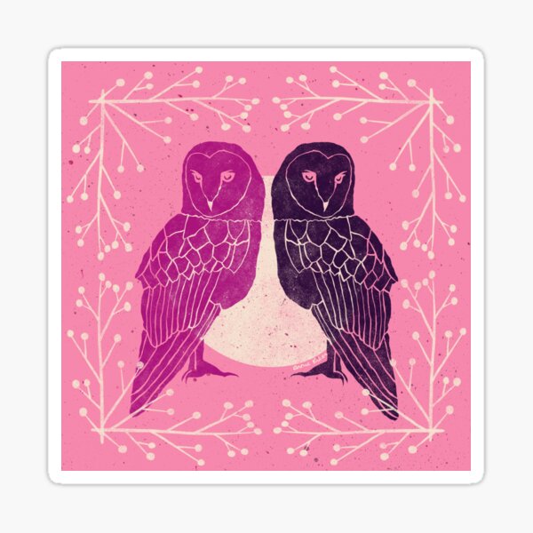 Two Owls Sticker