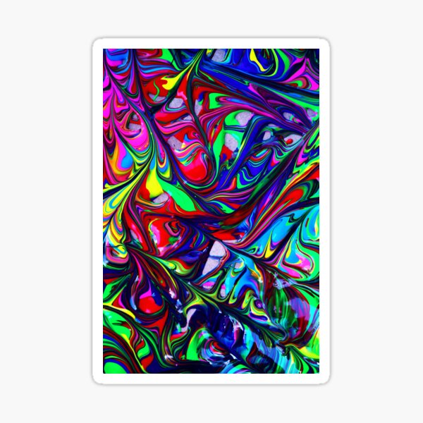 Item preview, Red Green Blue Abstract Painting Swirls designed and sold by allhistory.