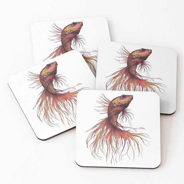 Item preview, Siamese Fighting fish in watercolor designed and sold by Remy NININ.